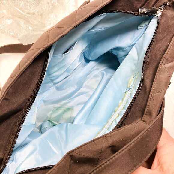 Dove Brand Vintage Quilted Tote Diaper Bag Brown Hobo - Picture 15 of 16